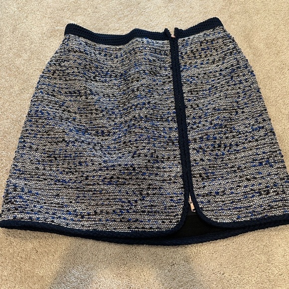 J. Crew C9135 Womens Front Zip Metallic Tweed Zip Skirt 10 NWT - Picture 2 of 3